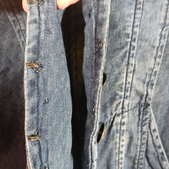 Reba Light Weight 3/4 Sleeve Embellished Denim Jacket Size Small Country Western - Picture 7 of 16